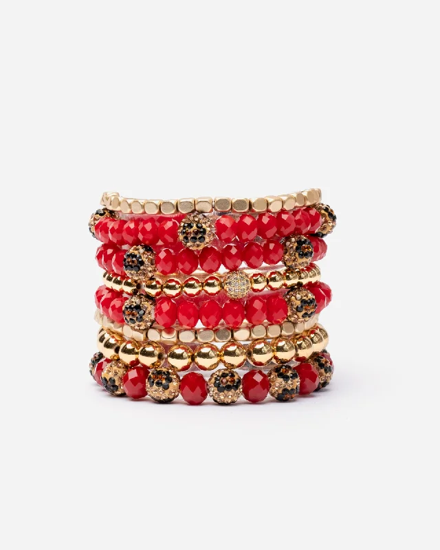 Handcrafted Beauty At Affordable Prices Happy Holidays Beaded Stacked Bracelet
