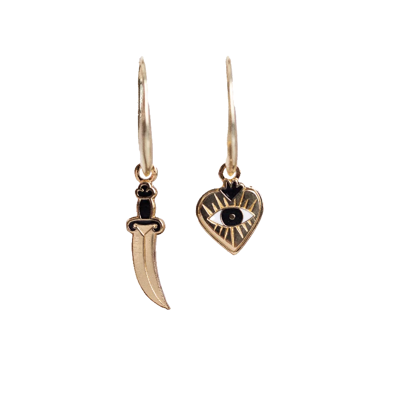 Luxury Jewelry Now At Special Promotional Rates Heart & Dagger Drop Earrings