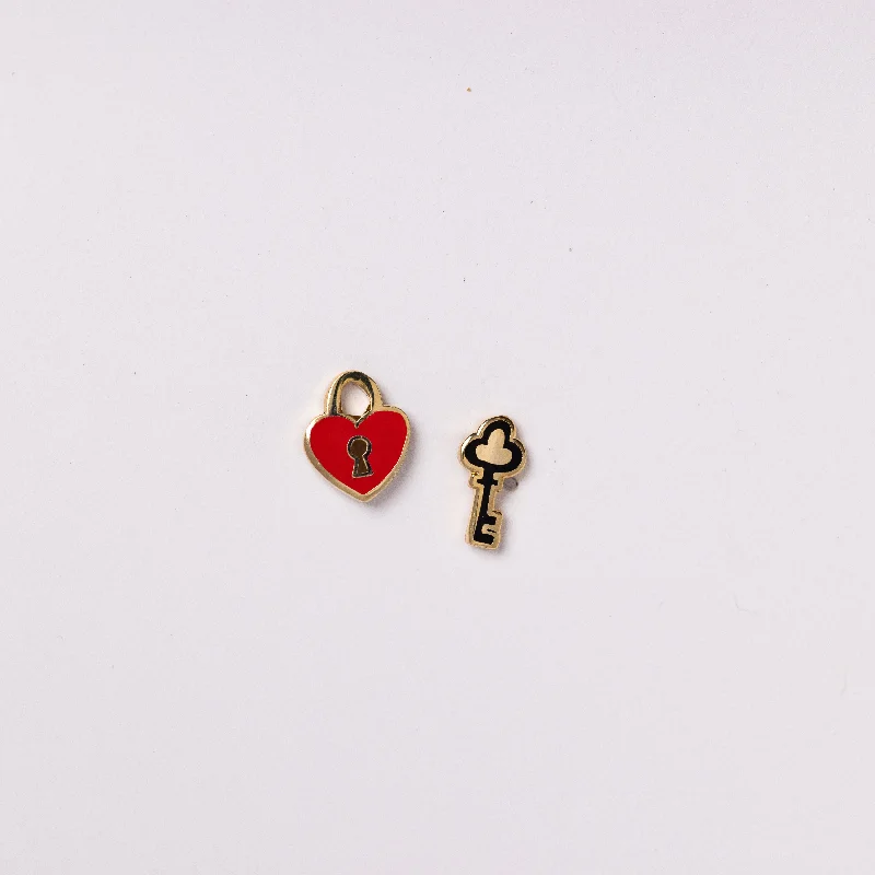 Shop Stylish Jewelry Now And Save Big Heart Lock & Key Earrings