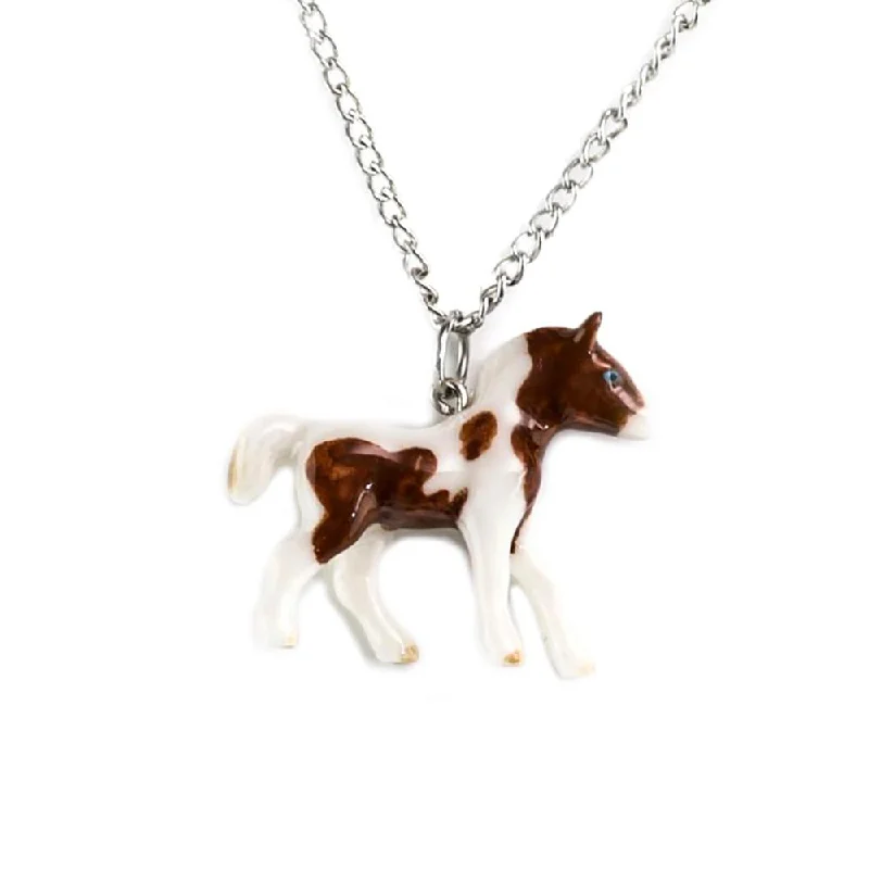 Timeless Elegance, Temporary Discounts – Act Fast Horse - Pinto Pony Pendant Porcelain Jewelry