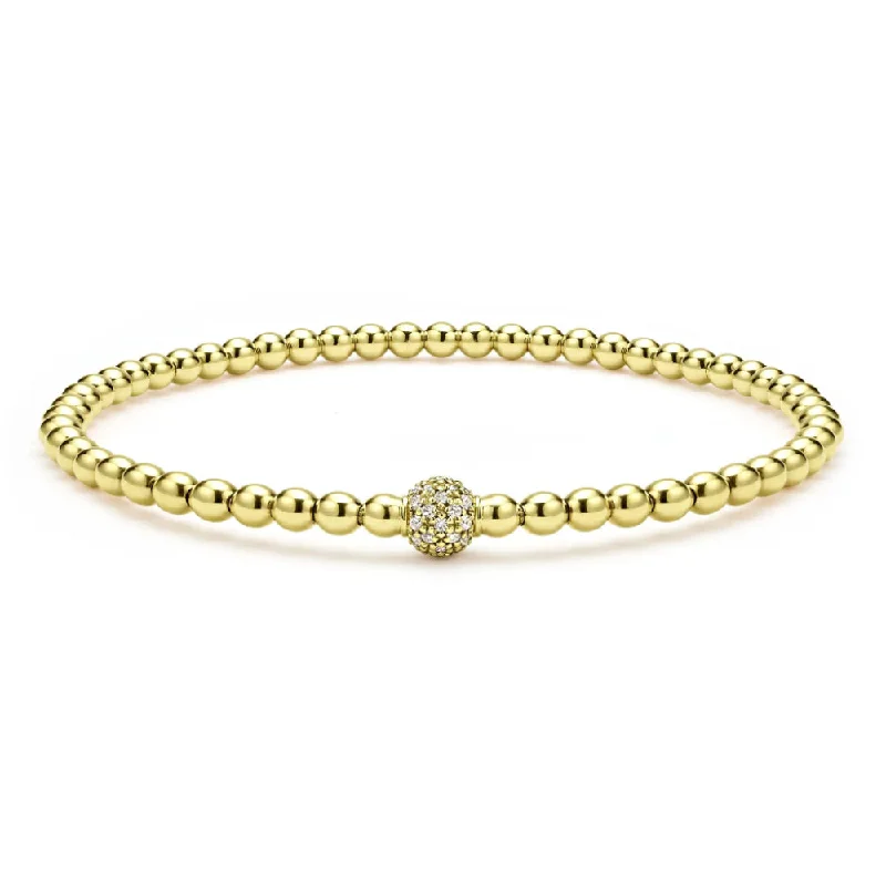 Shop High-Quality Jewelry At Jaw-Dropping Discounts Lagos 18k Caviar Gold and Diamond Bead Bracelet, 3mm Shop High-Quality Jewelry At Jaw-Dropping Discounts Lagos 18k Caviar Gold and Diamond Bead Bracelet, 3mm