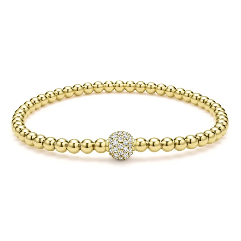 Final Call For Exquisite Jewelry At Reduced Rates Lagos 18k Caviar Gold and Diamond Bead Bracelet, 4mm Final Call For Exquisite Jewelry At Reduced Rates Lagos 18k Caviar Gold and Diamond Bead Bracelet, 4mm