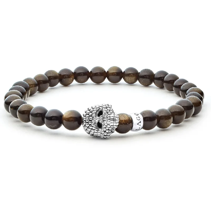 Limited-Time Offer On Elegant Jewelry Pieces Lagos Anthem Golden Obsidian Skull Bracelet Limited-Time Offer On Elegant Jewelry Pieces Lagos Anthem Golden Obsidian Skull Bracelet