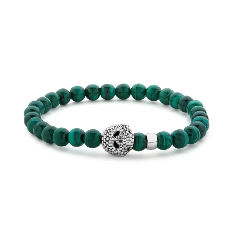 Elegant Jewelry, Exclusive Prices – Shop Now Lagos Anthem Malachite Skull Bracelet