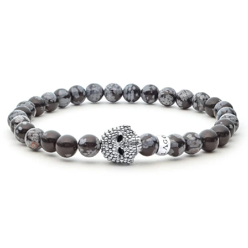 Premium Jewelry Now Available At Special Discounts Lagos Anthem Snowflake Obsidian Skull Bracelet