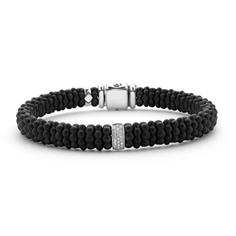 Elegant Jewelry At Unbeatable Offers – Shop Before It's Gone Lagos Black Caviar Single Station Matte Ceramic Diamond Bracelet, 9mm Elegant Jewelry At Unbeatable Offers – Shop Before It's Gone Lagos Black Caviar Single Station Matte Ceramic Diamond Bracelet, 9mm