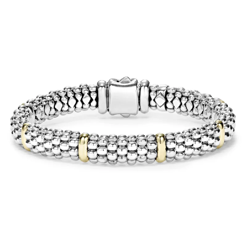 Timeless Jewelry, Timeless Savings – Don't Wait Lagos Signature Caviar Six Gold Station Caviar Bracelet, 9mm