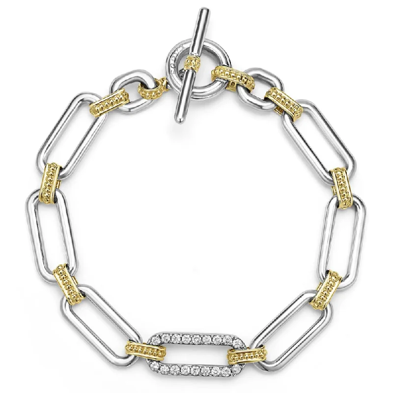 Trending Jewelry Now At Unbeatable Prices Lagos Signature Caviar Two-Tone Link Diamond Bracelet Trending Jewelry Now At Unbeatable Prices Lagos Signature Caviar Two-Tone Link Diamond Bracelet