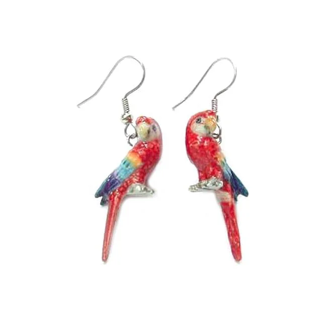 Clearance Sale On High-End Jewelry Collections Scarlet Macaw Porcelain Earrings