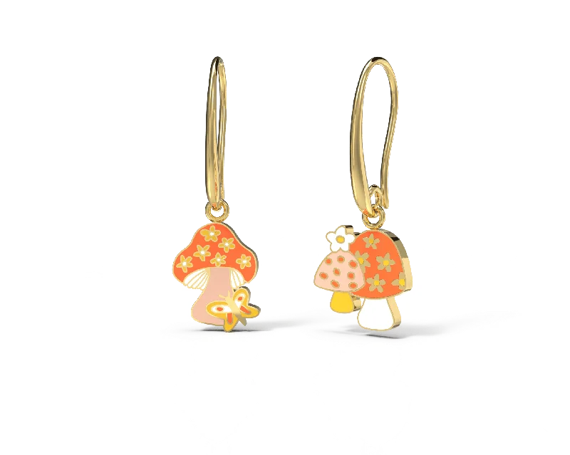 Jewelry Clearance Sale – Final Reductions Mushroom Butterfly Drop Earrings