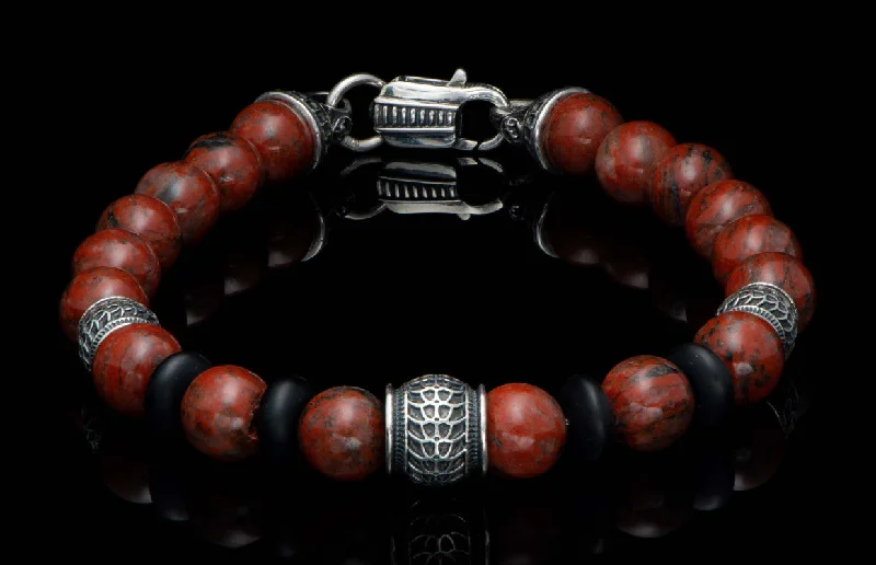 Bestselling Jewelry At Special Promotional Rates Newport - Red Jasper Beaded bracelet with Sterling silver andRed Sesame Jasper Bestselling Jewelry At Special Promotional Rates Newport - Red Jasper Beaded bracelet with Sterling silver andRed Sesame Jasper