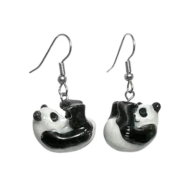 Exclusive Jewelry Sale – Limited-Time Discounts Roly Poly Panda Porcelain Earrings