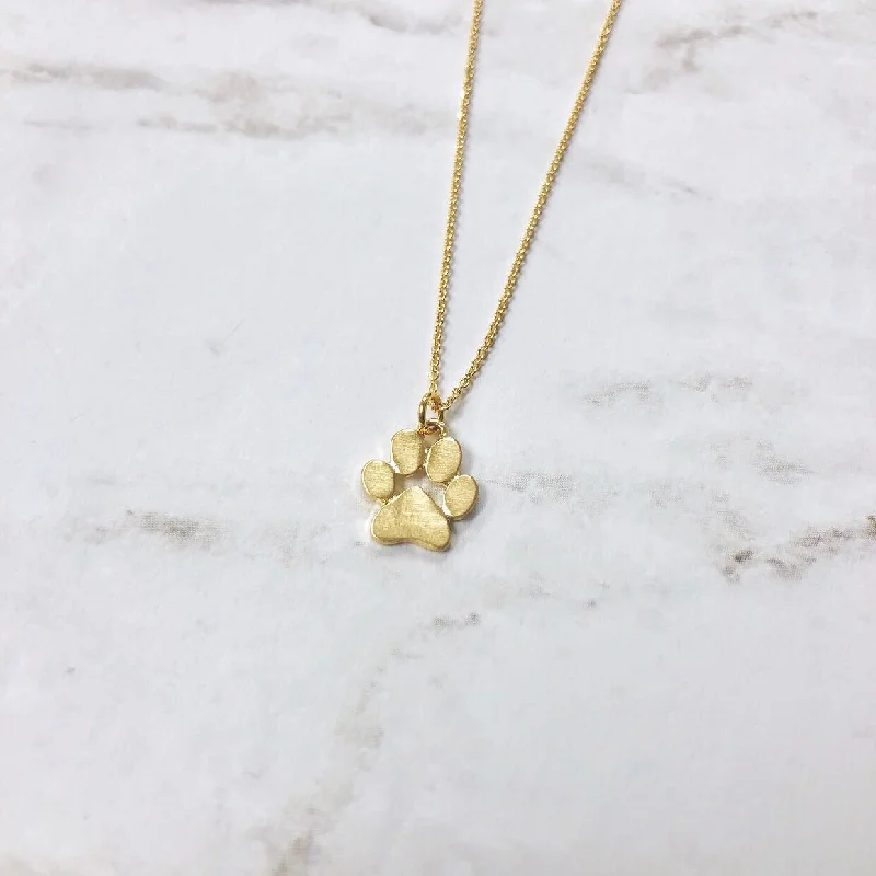 Elegant Jewelry, Exclusive Prices – Shop Now Paw Print Necklace - Gold