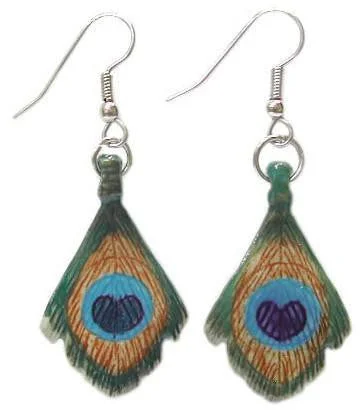 Exclusive Savings On Timeless Jewelry Pieces Peacock Feather Porcelain Earrings