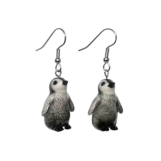 High-End Sparkle, Low-End Prices – Shop Now Penguin Chick Porcelain Earrings