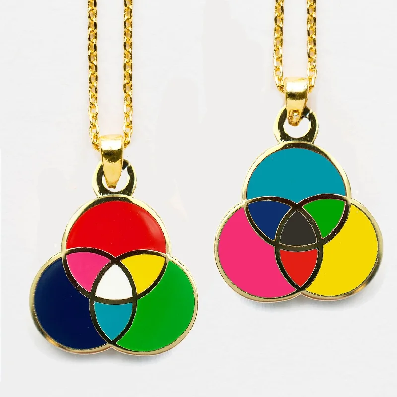 Once-A-Year Jewelry Deals – Shop Before They’Re Gone RGB CMYK Color Wheel - Double Sided Pendant