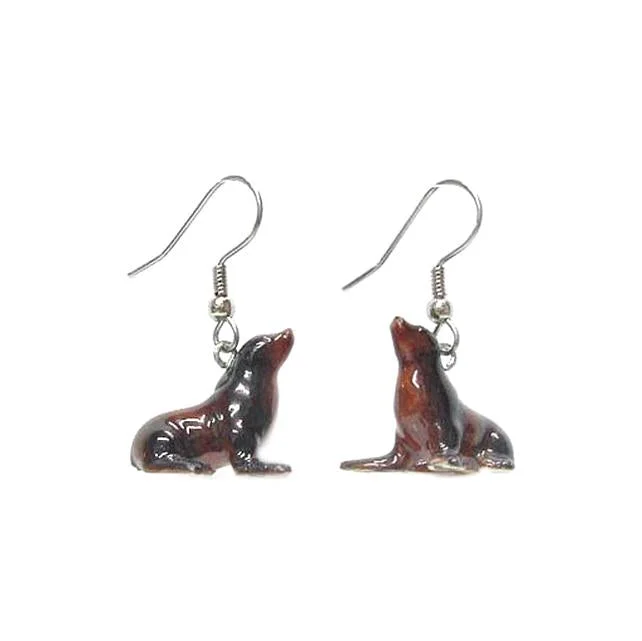 Special Offers On Handcrafted And Designer Jewelry Sea Lion Porcelain Earrings