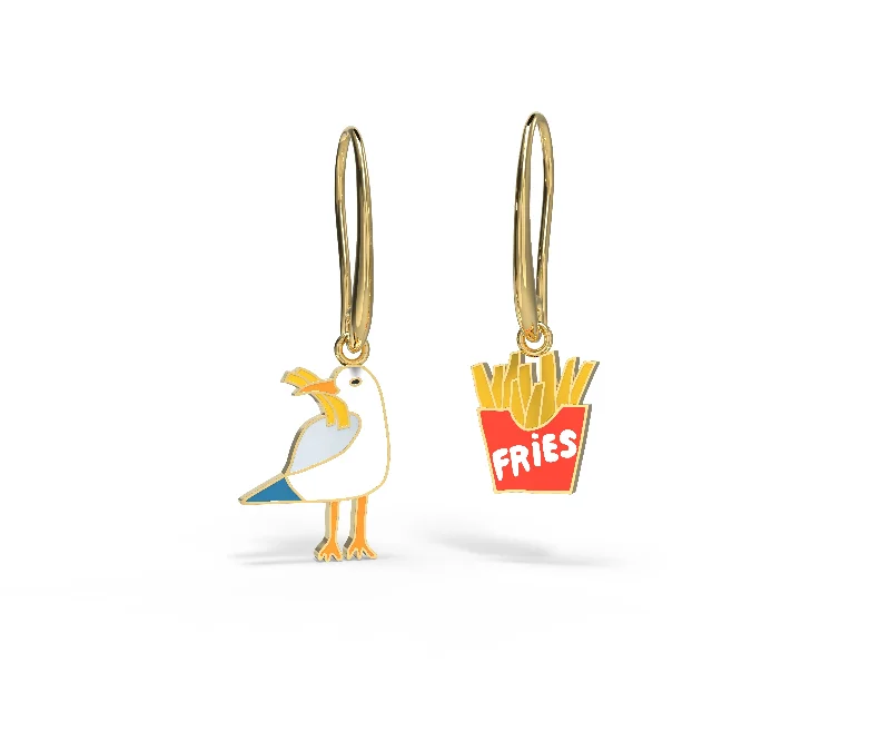 Seasonal Jewelry Deals – Elevate Your Style Seagull & Fries Drop Earrings