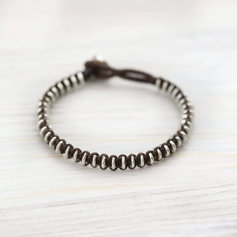 Exclusive Online Jewelry Sale – Don't Wait Men's Solid Hill Tribe Silver Bracelet