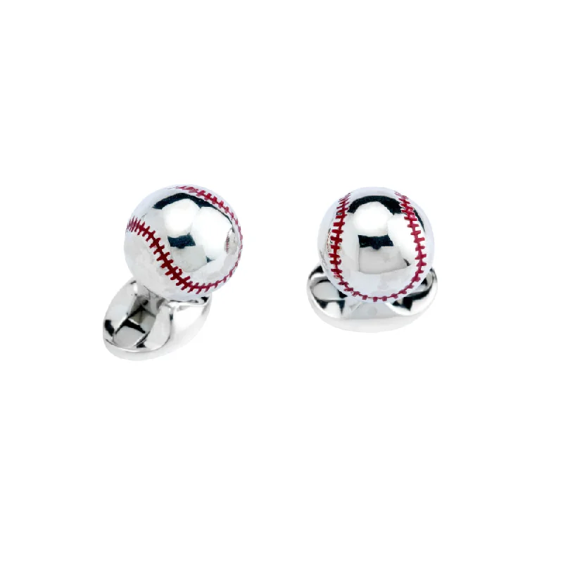 High-End Sparkle, Low-End Prices – Shop Now Sterling Silver Baseball Cufflinks