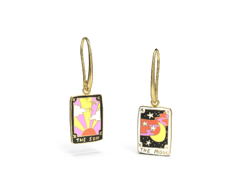 Luxury Meets Affordability – Jewelry Sale Now Live Sun and Moon Tarot Drop Earrings