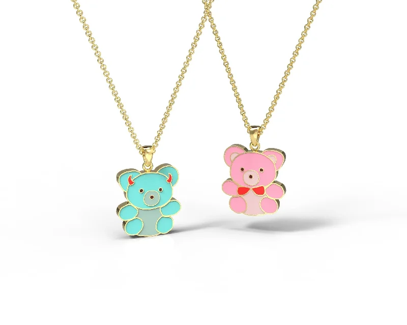 Exclusive Gemstone Jewelry At Special Prices Teddy Bears - Double-Sided Pendant