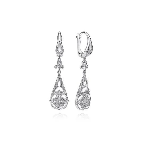 Sparkle On A Budget – Fine Jewelry For Less Vintage Inspired 14K White Gold Teardrop Cutout Diamond Drop Earrings Sparkle On A Budget – Fine Jewelry For Less Vintage Inspired 14K White Gold Teardrop Cutout Diamond Drop Earrings